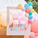 Customisable 'Happy Birthday' Photo Booth Frame with Balloons