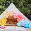 Bright Balloon Arch with Paper Honeycombs General Party