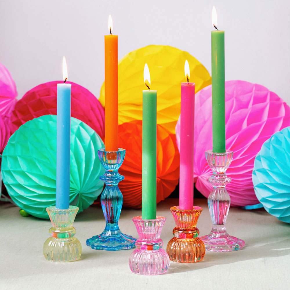 Small Glass Candle Holder Summer