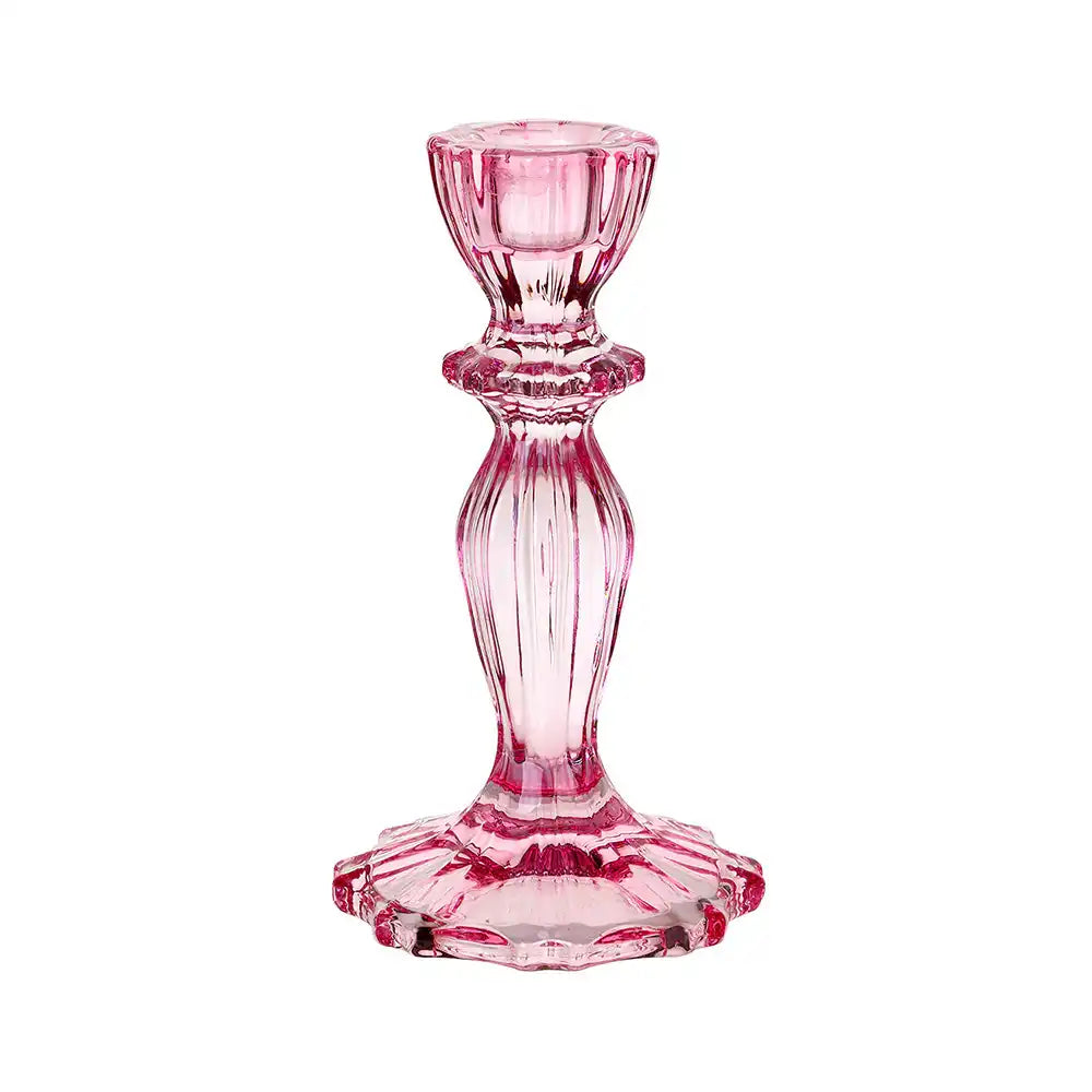 Pink Glass Candle Holder General Party