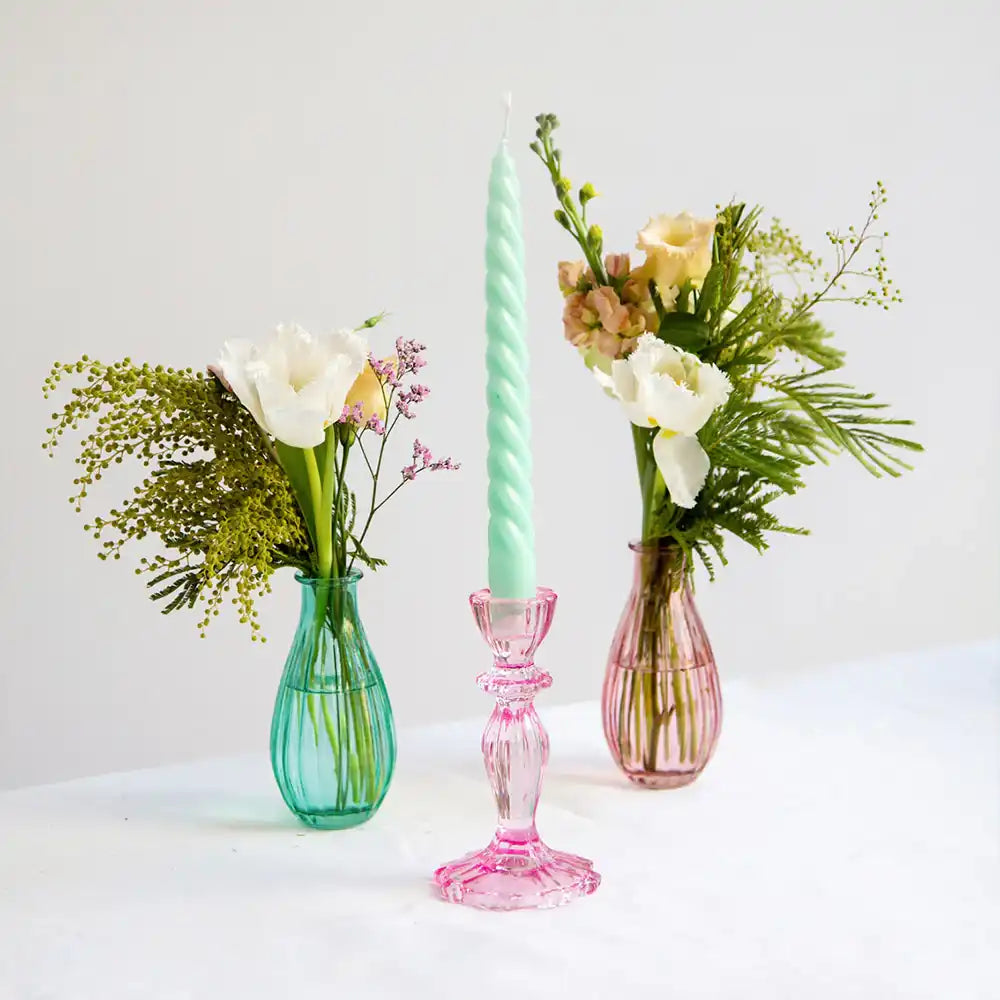 Pink Glass Candle Holder General Party