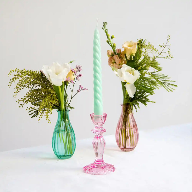 Pink Glass Candle Holder General Party