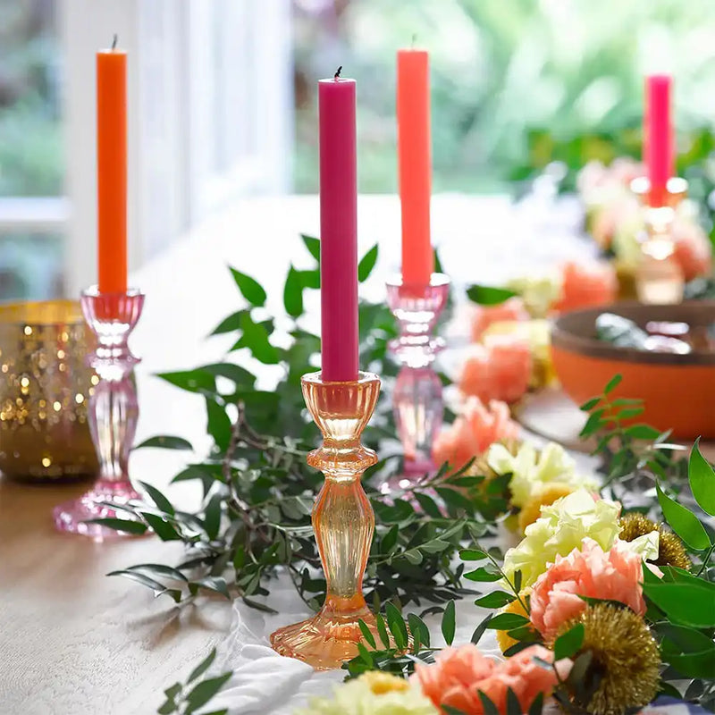 Orange Glass Candle Holder General Party