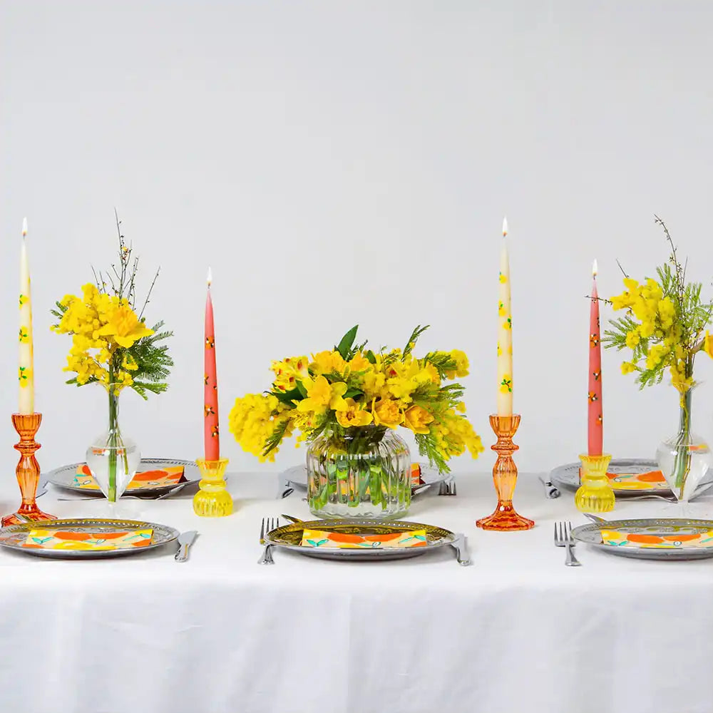 Orange Glass Candle Holder General Party