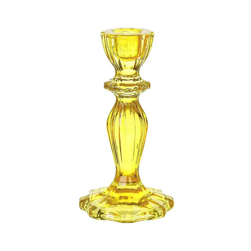 Yellow Glass Candle Holder General Party