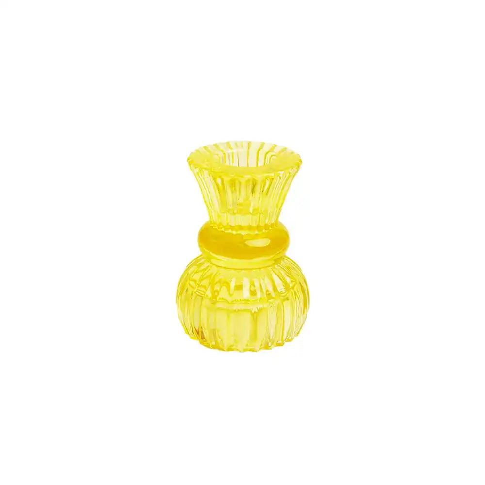 Yellow Glass Small Candle Holder General Party