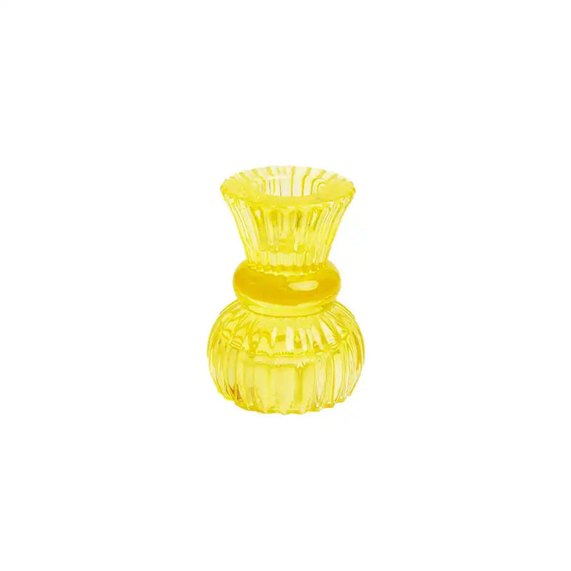 Yellow Glass Small Candle Holder General Party