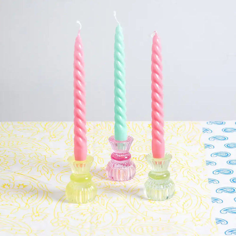 Green Glass Small Candle Holder General Party