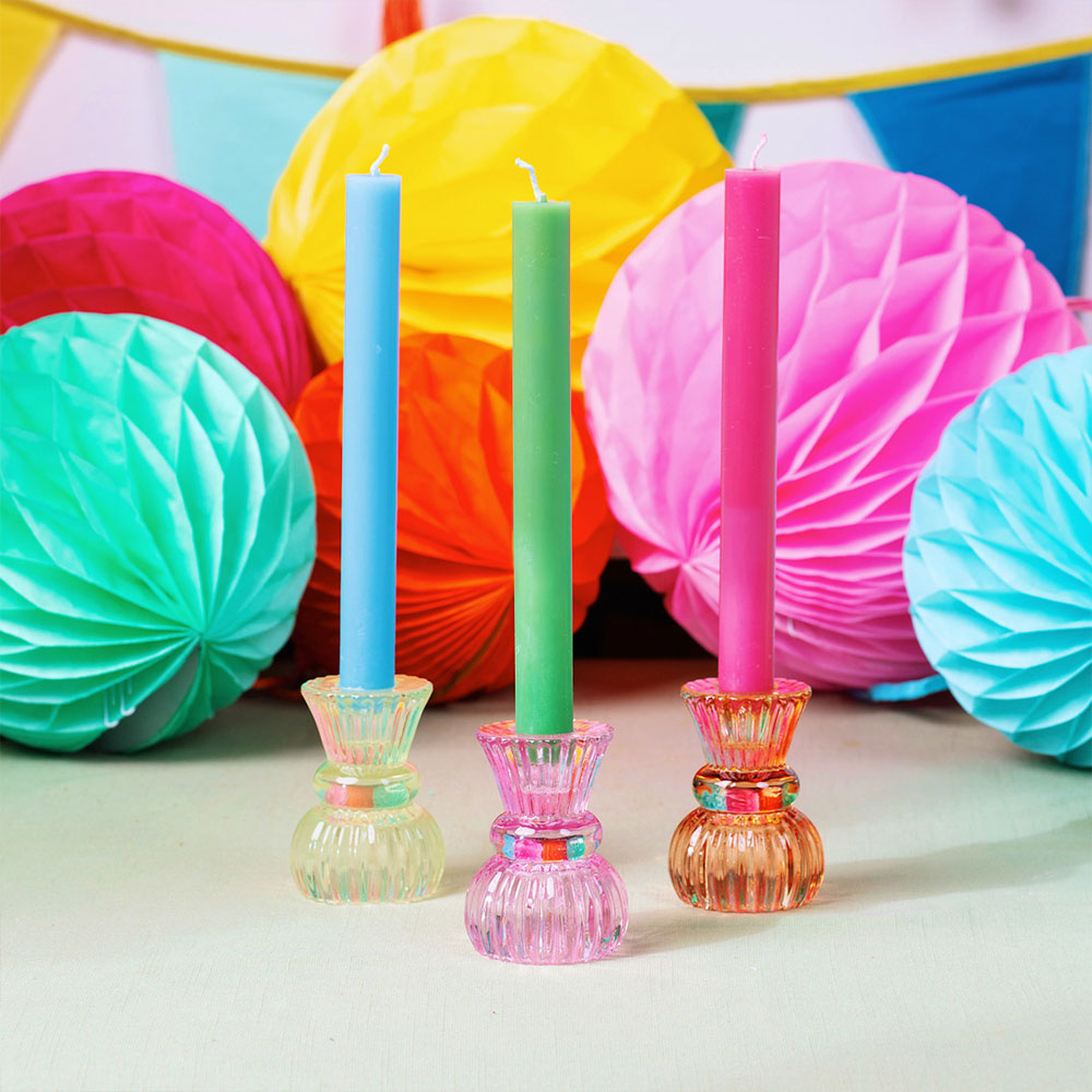 Orange Glass Small Candle Holder Summer