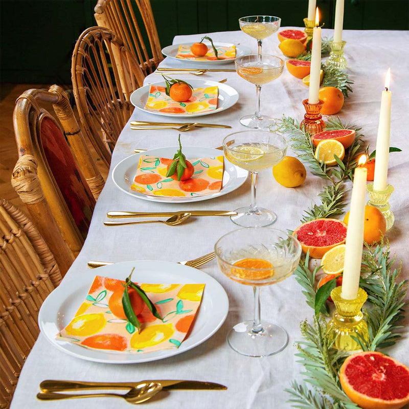Orange Glass Small Candle Holder