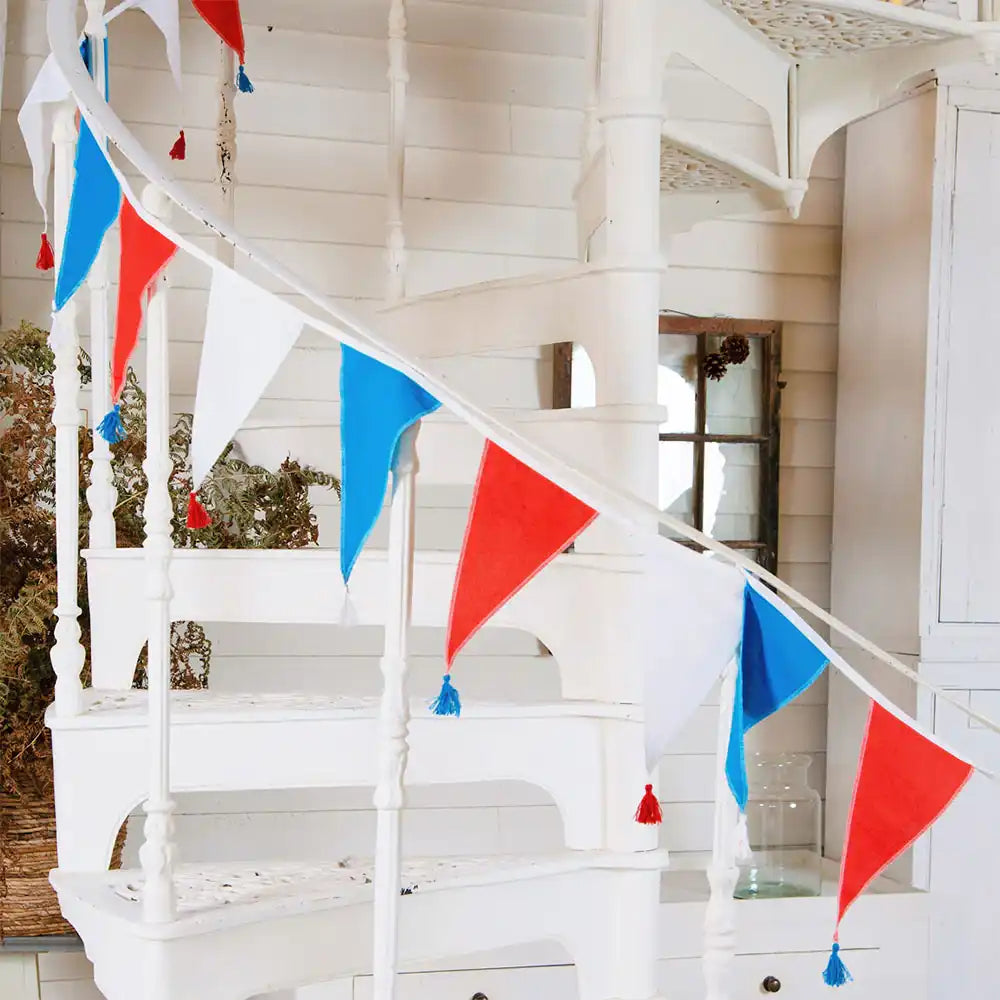 Red, White and Blue Fabric Bunting (3m) Jubilee Party