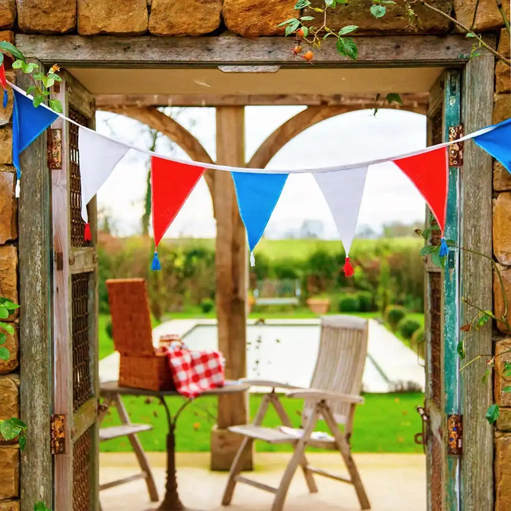 Red, White and Blue Fabric Bunting (3m) Jubilee Party