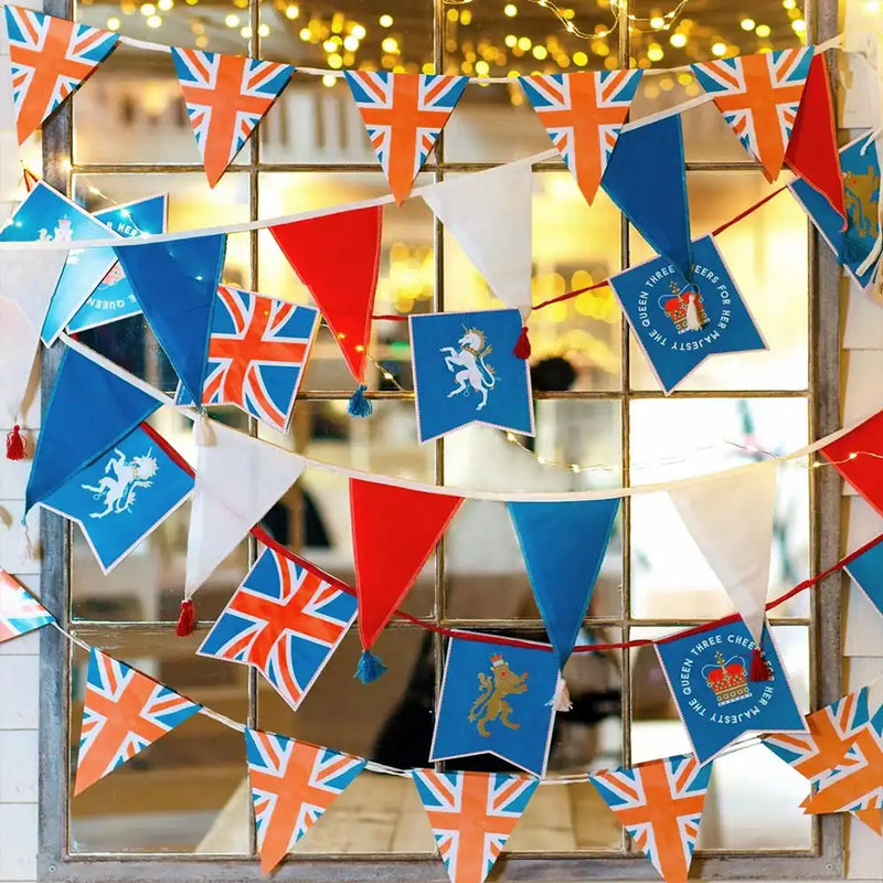 Red, White and Blue Fabric Bunting (3m) Jubilee Party