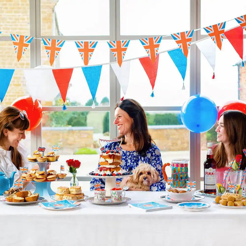Red, White and Blue Fabric Bunting (3m) Jubilee Party