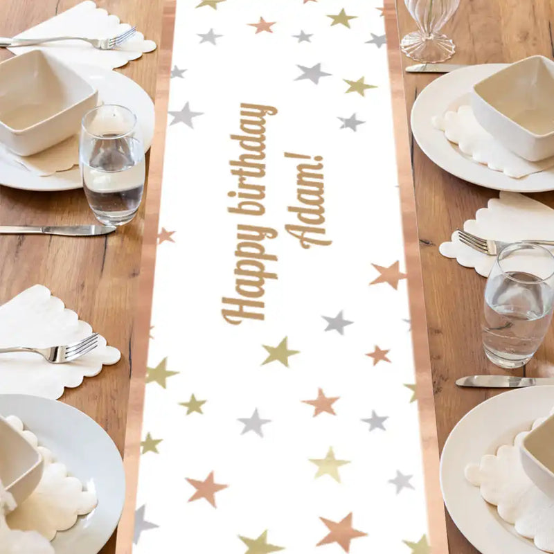 Assorted Metallics Personalised Table Runner Personalised Runner