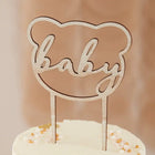 Wooden Teddy Bear Cake Topper