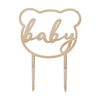 Wooden Teddy Bear Cake Topper Baby Shower