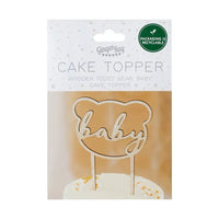 Wooden Teddy Bear Cake Topper Baby Shower