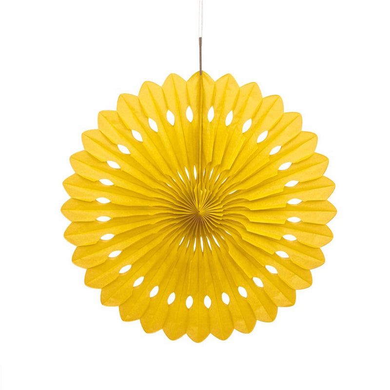 Decorative Paper Fans - Yellow (x3)