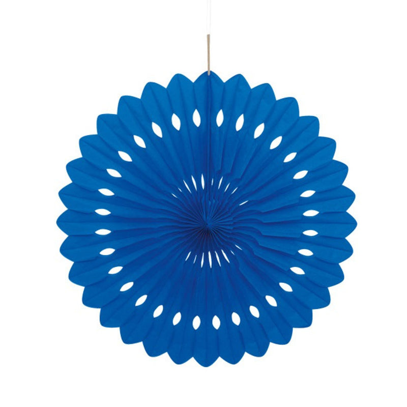 Decorative Paper Fans - Royal Blue (x3)