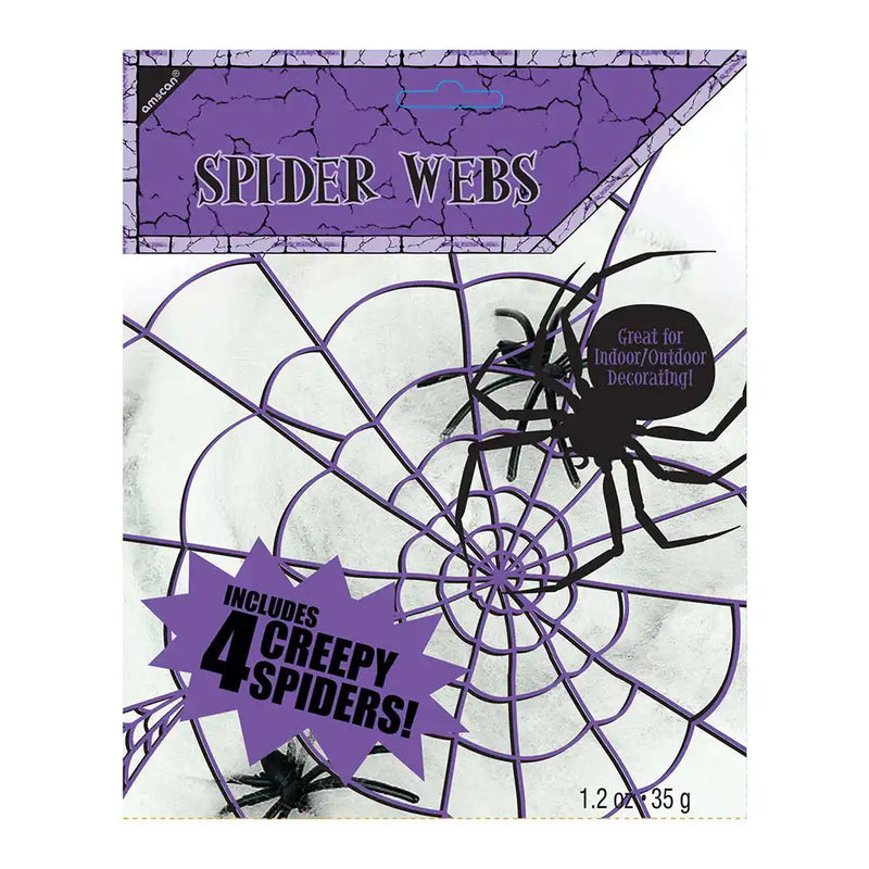 Small Spider Web (Includes 4 Spiders) Halloween 2024
