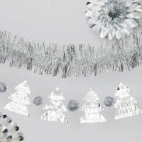 Silver Tinsel Tree Garland Christmas 2024