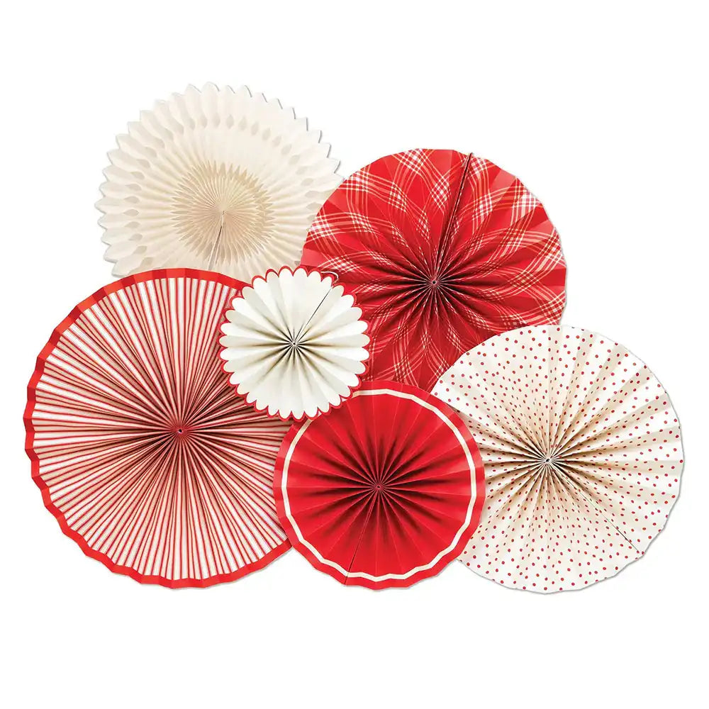 Wooden Fan Set - Red Christmas 2024