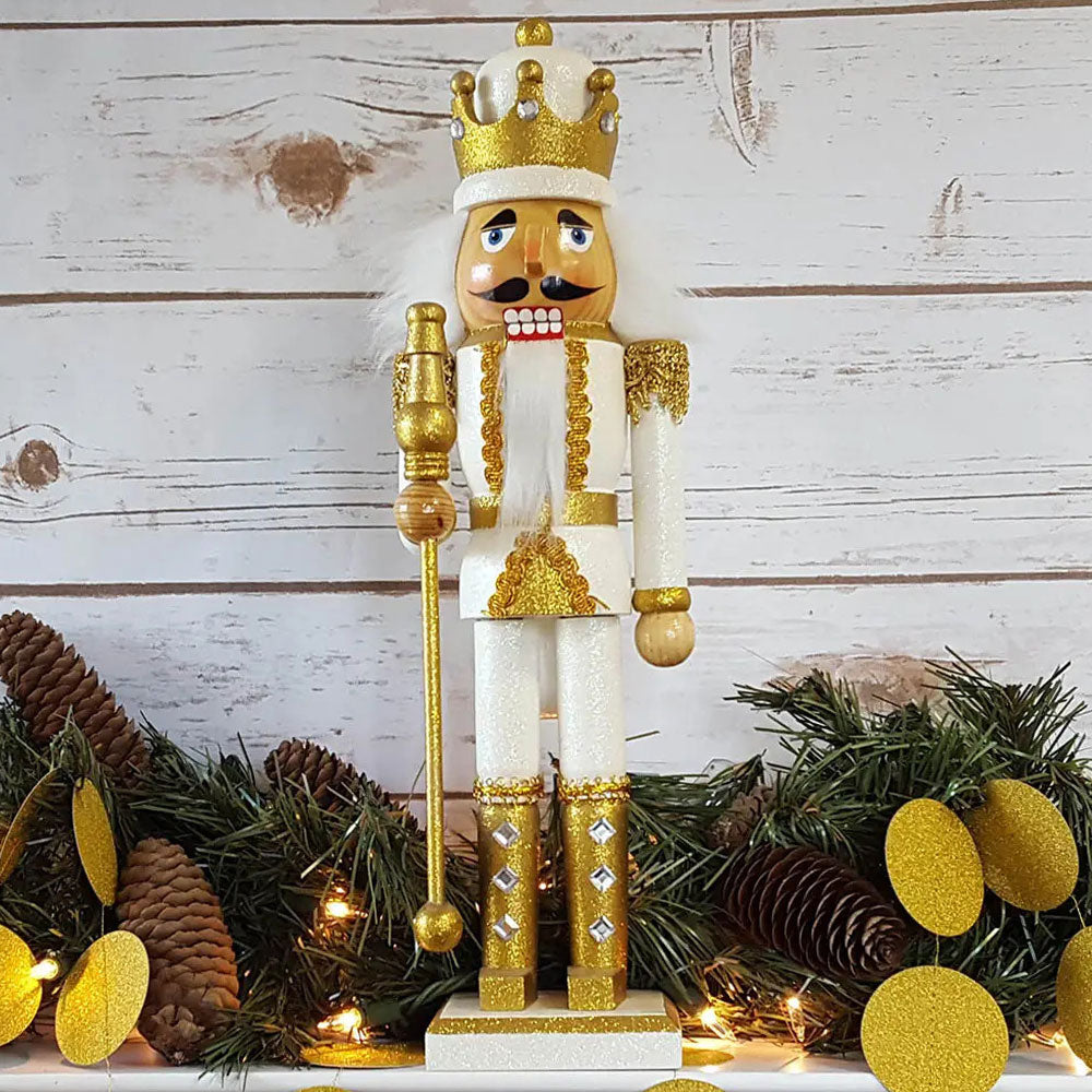 King Nutcracker Gold & White Christmas 2023