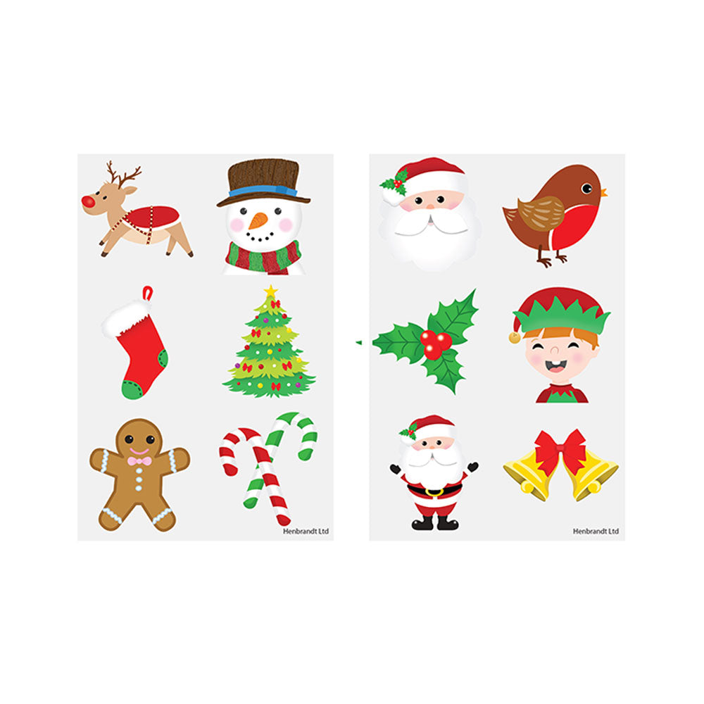 Mini Christmas Temporary Tattoo Sheets (x12) Christmas 2024