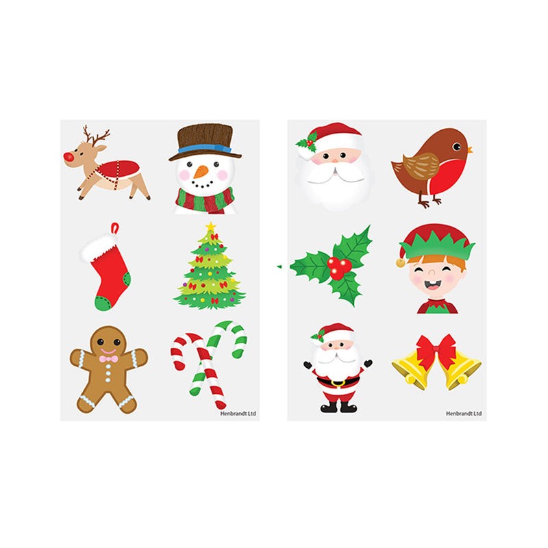 Mini Christmas Temporary Tattoo Sheets (x12) Christmas 2024