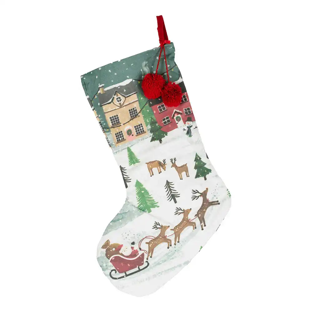 Festive Scene Christmas Stocking Christmas 2024