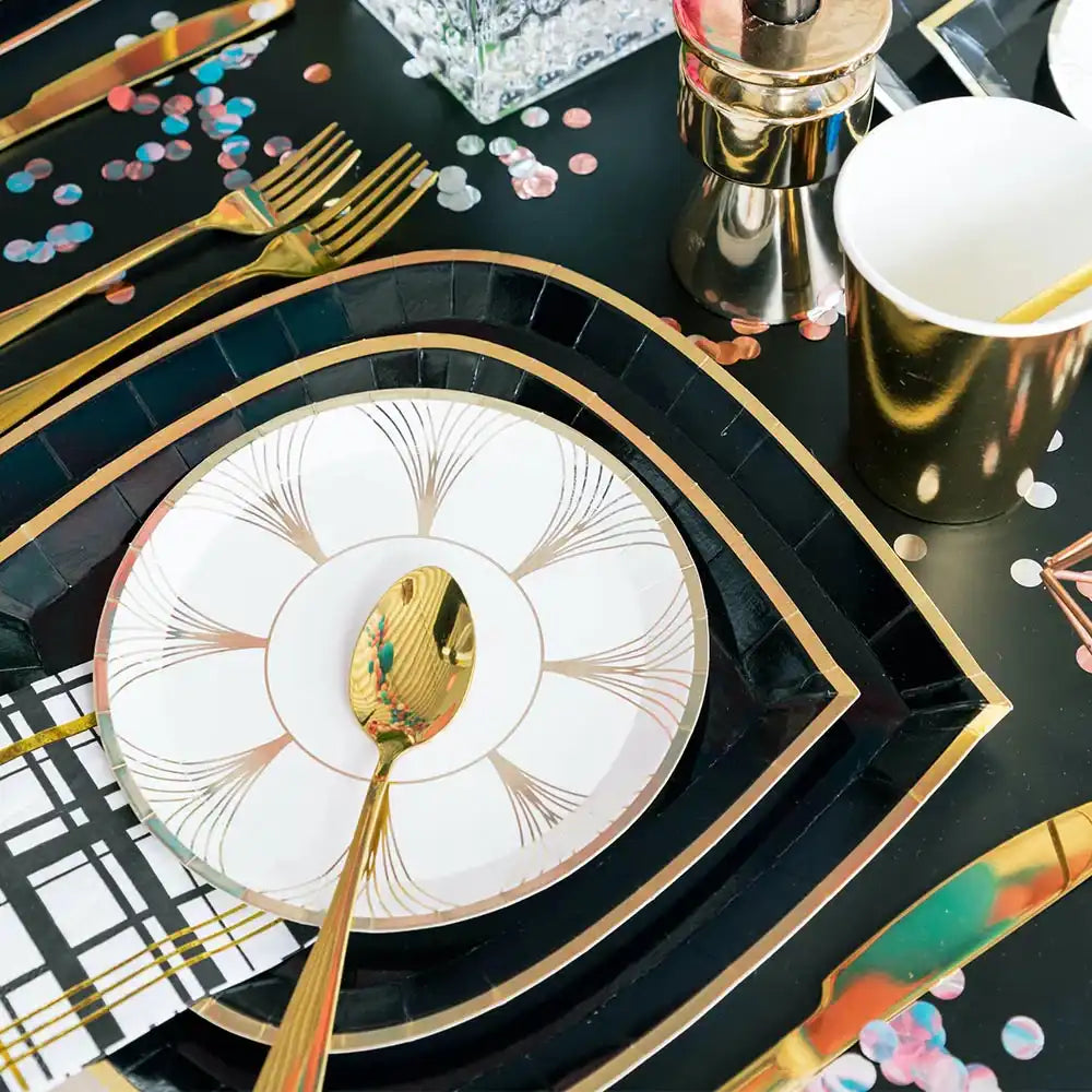 Posh Noir Charger Paper Plates (x8) General Party