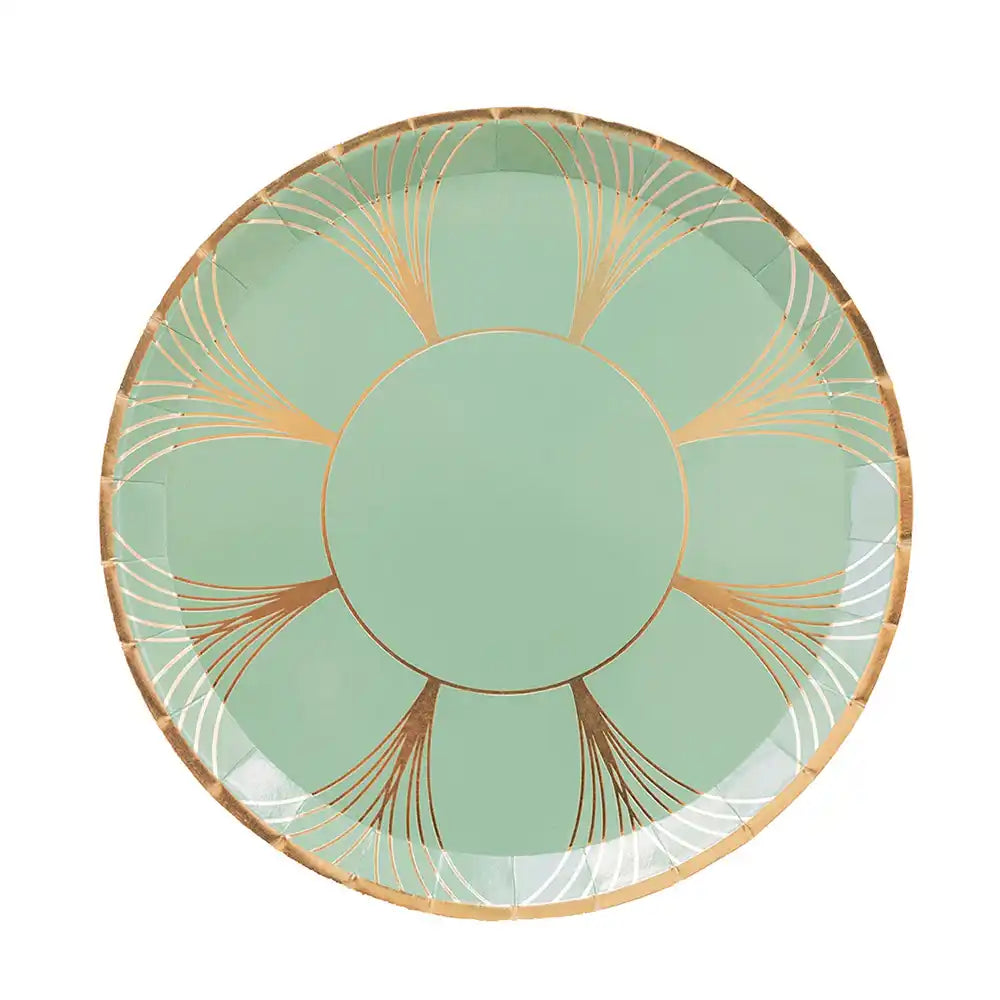 The Gatz Dinner Paper Plates - Sage Green (x8) General Party