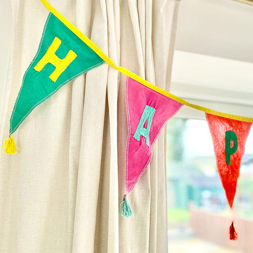 Rainbow Happy Birthday Fabric Bunting (3m)