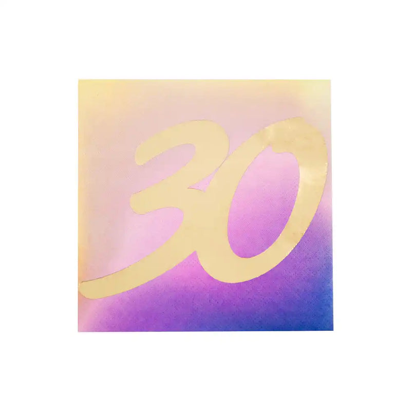 30th Birthday Ombre Paper Napkins (x20) Milestone