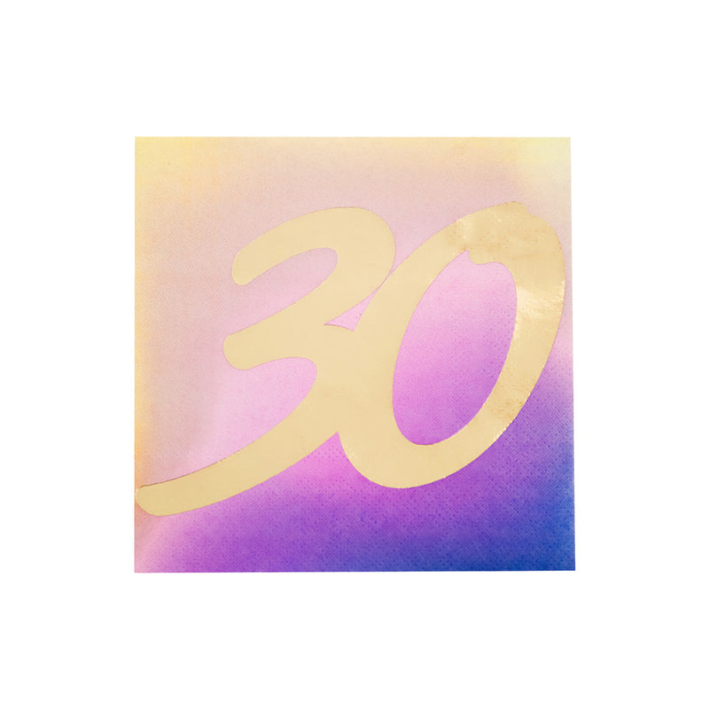 30th Birthday Ombre Paper Napkins (x20)