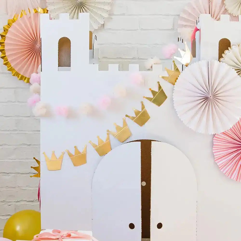 Princess Crowns and Pom Pom Tulle Garland Kids Party
