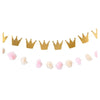 Princess Crowns and Pom Pom Tulle Garland Kids Party