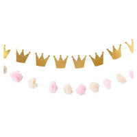 Princess Crowns and Pom Pom Tulle Garland Kids Party