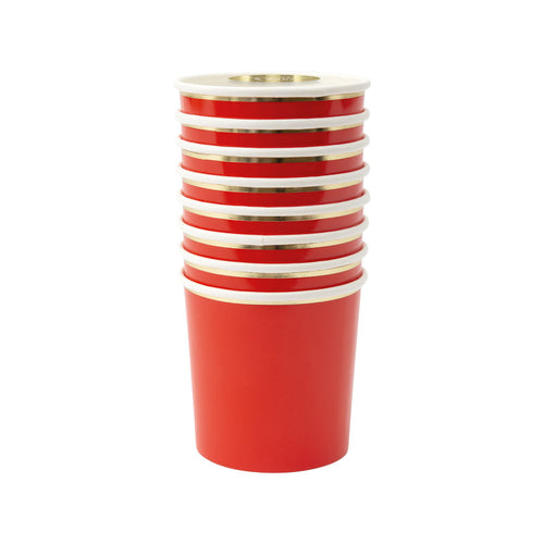Tumbler Paper Cups - Red (x8)