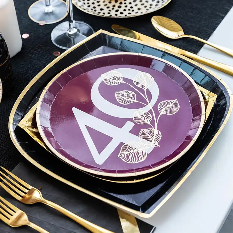 40th Birthday Mauve Dinner Plates (x8) Milestone