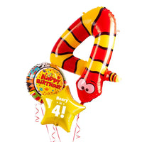 Personalised 4th Birthday Animaloon Balloon Bunch Personalised Balloons