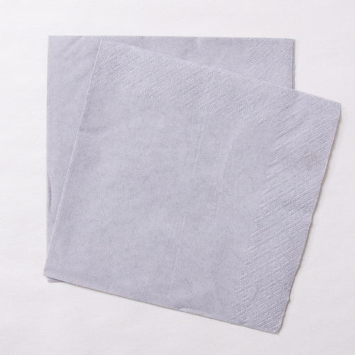 2 silver paper party napkins