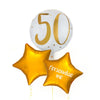 Personalised Inflated Balloon Bunch - Gold 50th Birthday Personalised Balloons