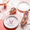 80th Birthday Rose Gold Paper Party Cups (x10) Milestone