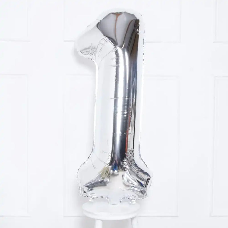 Supershape Silver 34" Helium Balloon Number 1 General Party