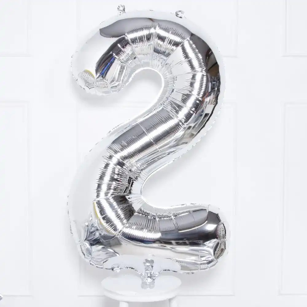 Supershape Silver 34" Helium Balloon Number 2 General Party