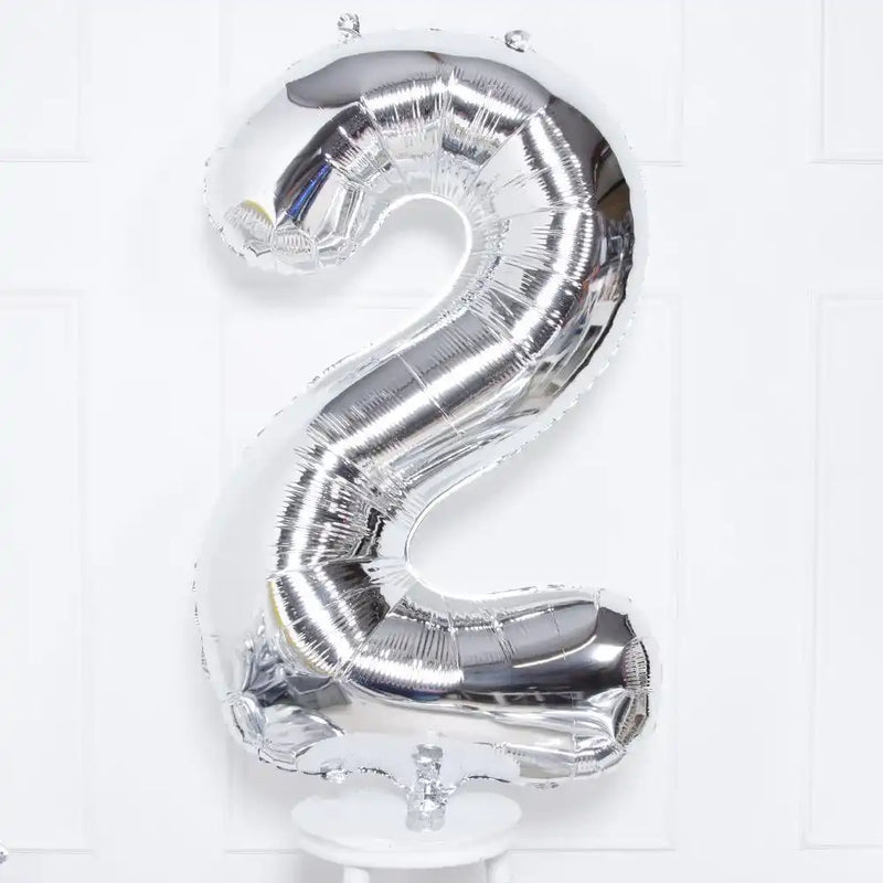 Supershape Silver 34" Helium Balloon Number 2 General Party