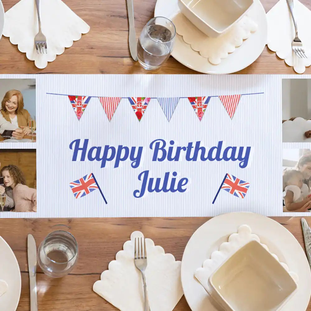 Personalised Great British Party Table Runner Personalised Runner