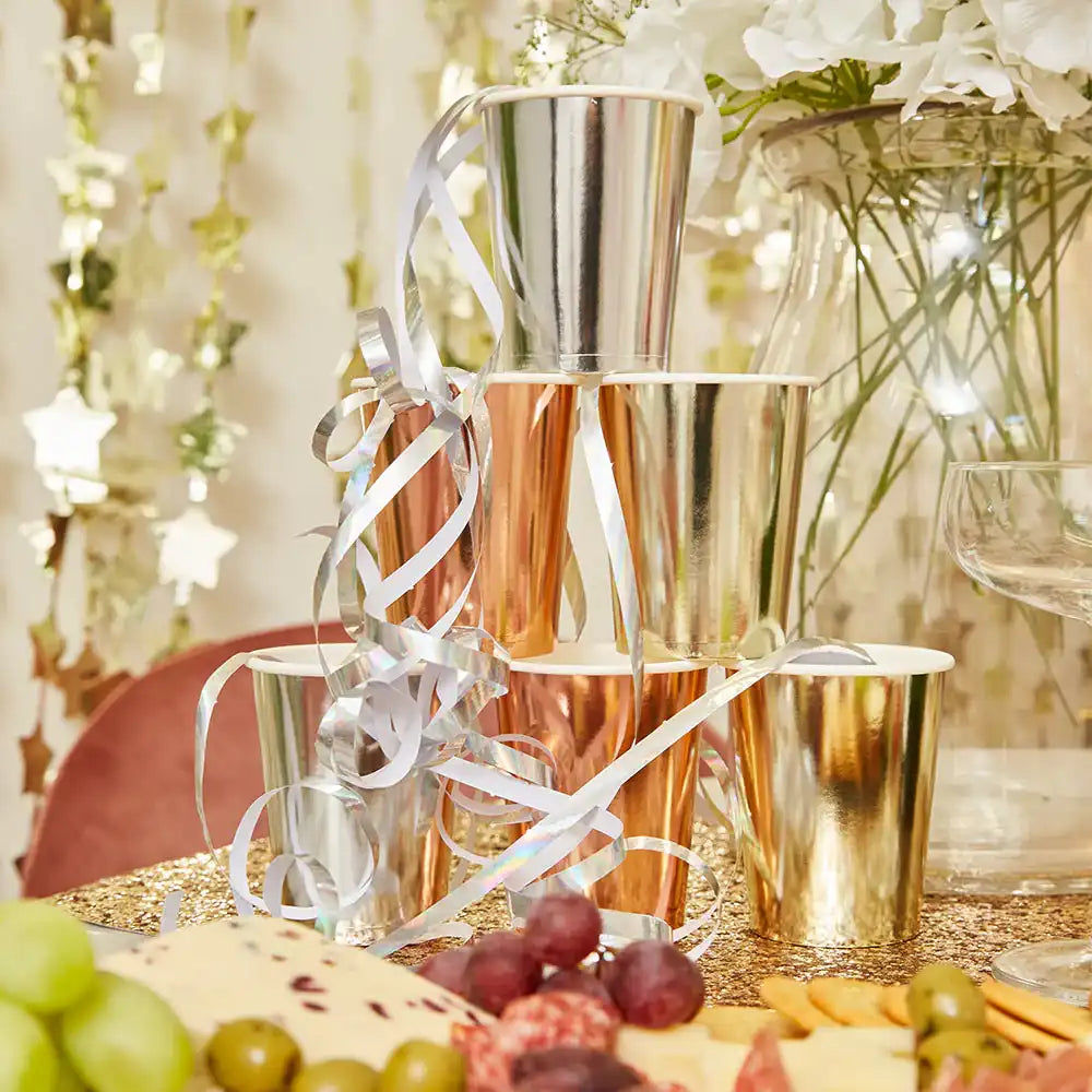 Assorted Metallics - Paper Party Cups (x8) Own Brand